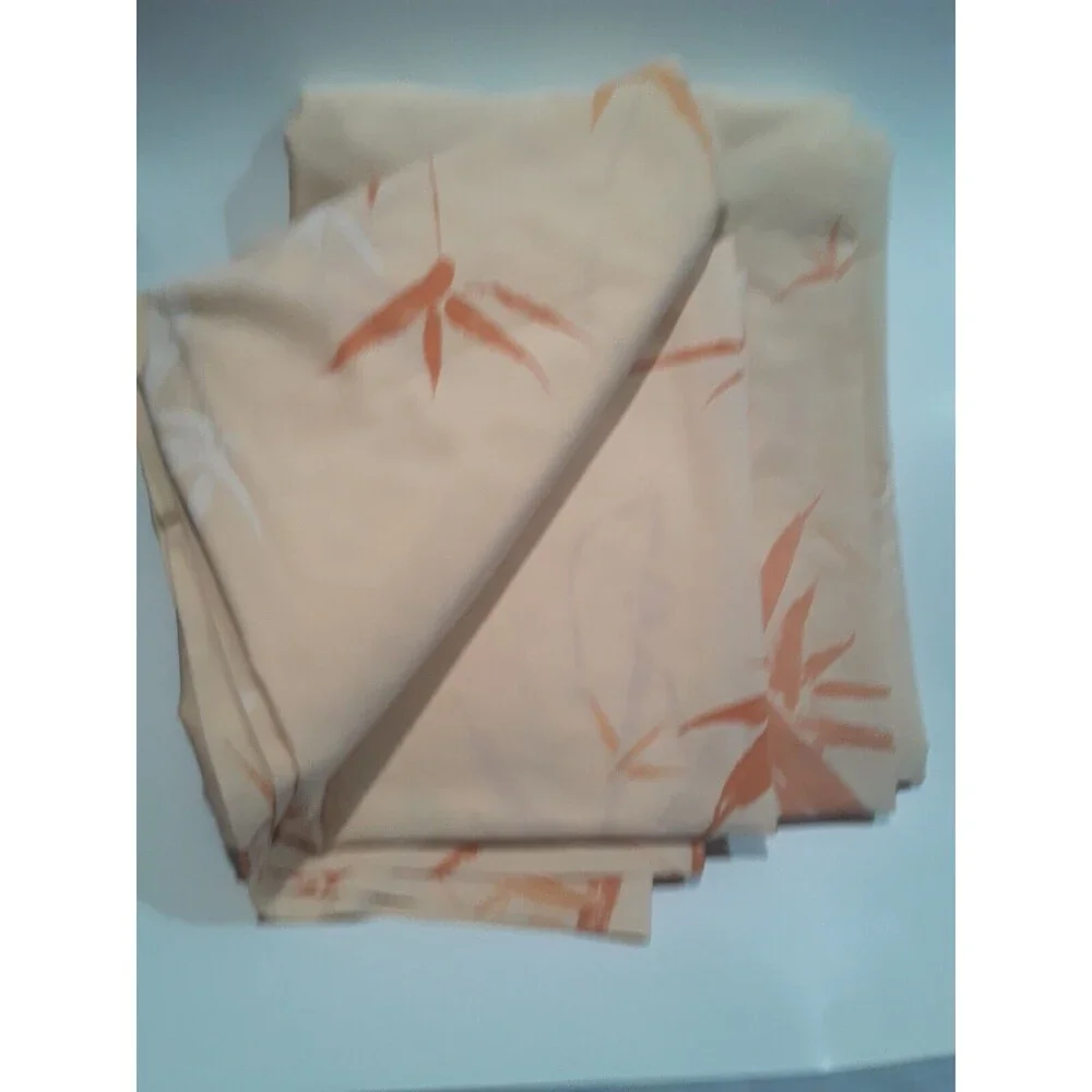 Vintage Sheets, Orange, Reeds and Butterflies, Springmaid, Fitted and Flat Twin